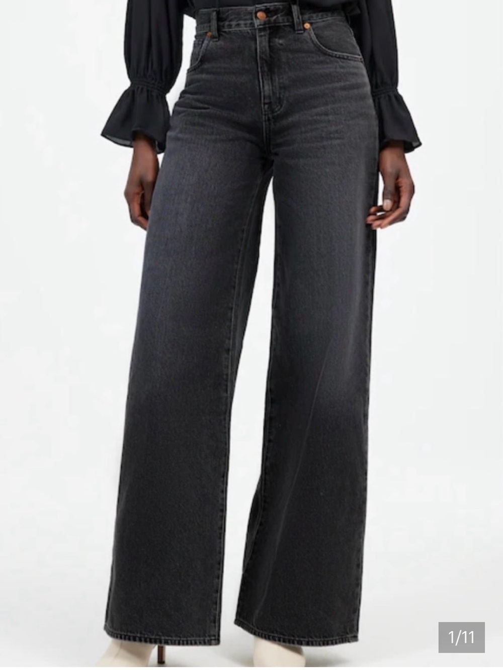 Madewell Black Wide-Leg Jeans